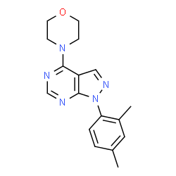 ChemSpider 2D Image | 4-[1-(2,4-dimethylphenyl)pyrazolo[3,4-d]pyrimidin-4-yl]morpholine | C17H19N5O