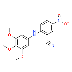 ChemSpider 2D Image | 5-Nitro-2-[(3,4,5-trimethoxyphenyl)amino]benzonitrile | C16H15N3O5