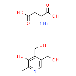 ChemSpider 2D Image | D-Aspartic acid - 4,5-bis(hydroxymethyl)-2-methyl-3-pyridinol (1:1) | C12H18N2O7