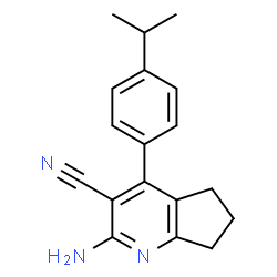 ChemSpider 2D Image | 2-Amino-4-(4-isopropylphenyl)-6,7-dihydro-5H-cyclopenta[b]pyridine-3-carbonitrile | C18H19N3