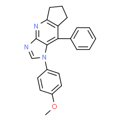 ChemSpider 2D Image | 1,5,6,7-Tetrahydro-1-(4-methoxyphenyl)-8-phenylcyclopent[b]imidazo[4,5-e]pyridine | C22H19N3O