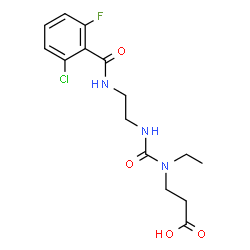 ChemSpider 2D Image | N-({2-[(2-Chloro-6-fluorobenzoyl)amino]ethyl}carbamoyl)-N-ethyl-beta-alanine | C15H19ClFN3O4