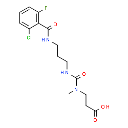 ChemSpider 2D Image | N-({3-[(2-Chloro-6-fluorobenzoyl)amino]propyl}carbamoyl)-N-methyl-beta-alanine | C15H19ClFN3O4