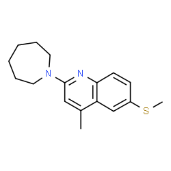 ChemSpider 2D Image | 2-(1-Azepanyl)-4-methyl-6-(methylsulfanyl)quinoline | C17H22N2S