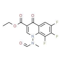 ChemSpider 2D Image | Ethyl 6,7,8-trifluoro-1-(formylmethylamino)-1,4-dihydro-4-oxo-3-quinolinecarboxylate | C14H11F3N2O4