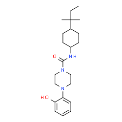 ChemSpider 2D Image | 4-(2-Hydroxyphenyl)-N-[4-(2-methyl-2-butanyl)cyclohexyl]-1-piperazinecarboxamide | C22H35N3O2