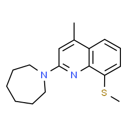 ChemSpider 2D Image | 2-(1-Azepanyl)-4-methyl-8-(methylsulfanyl)quinoline | C17H22N2S