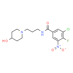 ChemSpider 2D Image | 3-Chloro-4-fluoro-N-[3-(4-hydroxy-1-piperidinyl)propyl]-5-nitrobenzamide | C15H19ClFN3O4