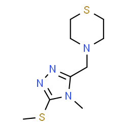 ChemSpider 2D Image | 4-{[4-Methyl-5-(methylsulfanyl)-4H-1,2,4-triazol-3-yl]methyl}thiomorpholine | C9H16N4S2