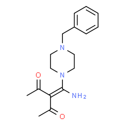 ChemSpider 2D Image | 3-[Amino(4-benzyl-1-piperazinyl)methylene]-2,4-pentanedione | C17H23N3O2