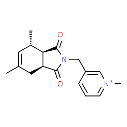 ChemSpider 2D Image | 3-{[(3aR,4S,7aS)-4,6-Dimethyl-1,3-dioxo-1,3,3a,4,7,7a-hexahydro-2H-isoindol-2-yl]methyl}-1-methylpyridinium | C17H21N2O2