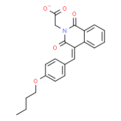 ChemSpider 2D Image | [(4Z)-4-(4-Butoxybenzylidene)-1,3-dioxo-3,4-dihydro-2(1H)-isoquinolinyl]acetate | C22H20NO5