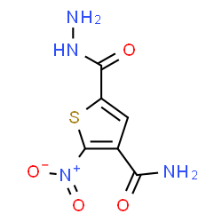 ChemSpider 2D Image | 5-(Hydrazinocarbonyl)-2-nitro-3-thiophenecarboxamide | C6H6N4O4S