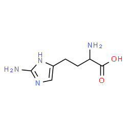 ChemSpider 2D Image | 2-Amino-4-(2-amino-1H-imidazol-5-yl)butanoic acid | C7H12N4O2