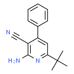 ChemSpider 2D Image | 2-amino-6-(tert-butyl)-4-phenylnicotinonitrile | C16H17N3