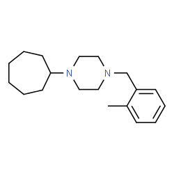 ChemSpider 2D Image | 1-Cycloheptyl-4-(2-methylbenzyl)piperazine | C19H30N2