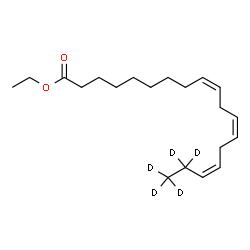 ChemSpider 2D Image | Ethyl (9Z,12Z,15Z)-(17,17,18,18,18-~2~H_5_)-9,12,15-octadecatrienoate | C20H29D5O2