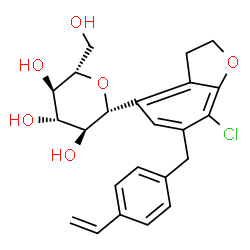 ChemSpider 2D Image | (1R)-1,5-Anhydro-1-[7-chloro-6-(4-vinylbenzyl)-2,3-dihydro-1-benzofuran-4-yl]-L-glucitol | C23H25ClO6