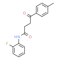 ChemSpider 2D Image | N-(2-Fluorophenyl)-4-(4-methylphenyl)-4-oxobutanamide | C17H16FNO2