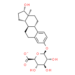 ChemSpider 2D Image | (17beta)-17-Hydroxyestra-1(10),2,4-trien-3-yl beta-D-glucopyranosiduronate | C24H31O8