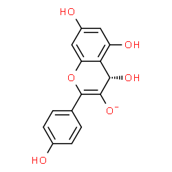 ChemSpider 2D Image | (4S)-4,5,7-Trihydroxy-2-(4-hydroxyphenyl)-4H-chromen-3-olatato | C15H11O6