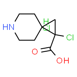 ChemSpider 2D Image | 1-Chloro-6-azaspiro[2.5]octane-1-carboxylic acid hydrochloride (1:1) | C8H13Cl2NO2
