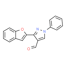 ChemSpider 2D Image | 3-Benzofuran-2-yl-1-phenyl-1H-pyrazole-4-carbaldehyde | C18H12N2O2