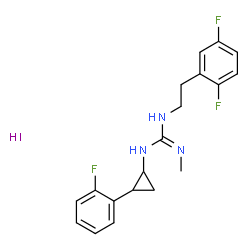 ChemSpider 2D Image | 1-[2-(2,5-Difluorophenyl)ethyl]-3-[2-(2-fluorophenyl)cyclopropyl]-2-methylguanidine hydroiodide (1:1) | C19H21F3IN3