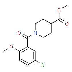 ChemSpider 2D Image | Methyl 1-(5-chloro-2-methoxybenzoyl)-4-piperidinecarboxylate | C15H18ClNO4