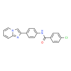 ChemSpider 2D Image | 4-chloro-N-[4-(2-imidazo[1,2-a]pyridinyl)phenyl]benzamide | C20H14ClN3O