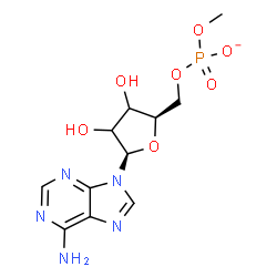 ChemSpider 2D Image | 9-[5-O-(Methoxyphosphinato)-beta-D-glycero-pentofuranosyl]-9H-purin-6-amine | C11H15N5O7P