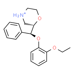 ChemSpider 2D Image | (2S)-2-[(S)-(2-Ethoxyphenoxy)(phenyl)methyl]morpholin-4-ium | C19H24NO3