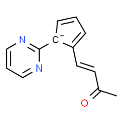 ChemSpider 2D Image | 2-[(1E)-3-Oxo-1-buten-1-yl]-1-(2-pyrimidinyl)-2,4-cyclopentadienide | C13H11N2O