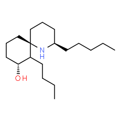 ChemSpider 2D Image | (2R,6R,8R)-7-Butyl-2-pentyl-1-azaspiro[5.5]undecan-8-ol | C19H37NO