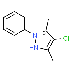 ChemSpider 2D Image | 4-Chloro-3,5-dimethyl-2-phenyl-1H-pyrazol-2-ium | C11H12ClN2