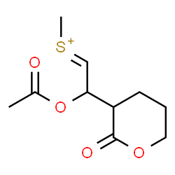 ChemSpider 2D Image | (E)-[2-Acetoxy-2-(2-oxotetrahydro-2H-pyran-3-yl)ethylidene](methyl)sulfonium | C10H15O4S