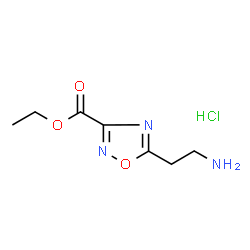 ChemSpider 2D Image | Ethyl 5-(2-aminoethyl)-1,2,4-oxadiazole-3-carboxylate hydrochloride (1:1) | C7H12ClN3O3