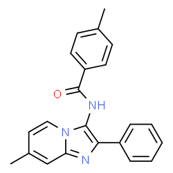 ChemSpider 2D Image | 4-Methyl-N-(7-methyl-2-phenylimidazo[1,2-a]pyridin-3-yl)benzamide | C22H19N3O