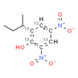 ChemSpider 2D Image | 2-sec-Butyl-4,6-dinitro(~13~C_6_)phenol | C413C6H12N2O5