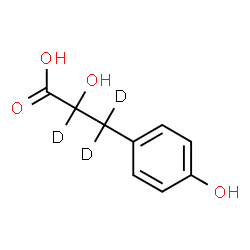 ChemSpider 2D Image | 2-Hydroxy-3-(4-hydroxyphenyl)(~2~H_3_)propanoic acid | C9H7D3O4