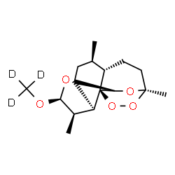 ChemSpider 2D Image | (1R,4S,5R,8R,9R,10S,12R,13R)-1,5,9-Trimethyl-10-[(~2~H_3_)methyloxy]-11,14,15,16-tetraoxatetracyclo[10.3.1.0~4,13~.0~8,13~]hexadecane | C16H23D3O5