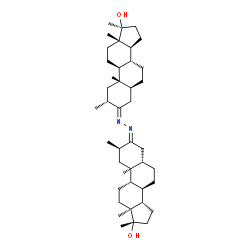 ChemSpider 2D Image | (2alpha,3E,5alpha,17beta)-3-{(2Z)-[(2alpha,3Z,5alpha,17beta)-17-Hydroxy-2,17-dimethylandrostan-3-ylidene]hydrazono}-2,17-dimethylandrostan-17-ol | C42H68N2O2