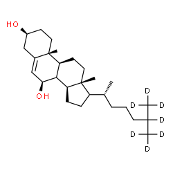 ChemSpider 2D Image | (3beta,7beta,8xi,17xi)-(25,26,26,26,27,27,27-~2~H_7_)Cholest-5-ene-3,7-diol | C27H39D7O2