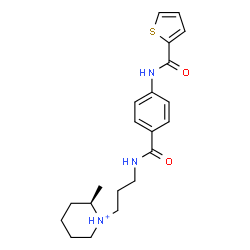 ChemSpider 2D Image | (2R)-2-Methyl-1-[3-({4-[(2-thienylcarbonyl)amino]benzoyl}amino)propyl]piperidinium | C21H28N3O2S