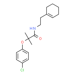 ChemSpider 2D Image | 2-(4-Chlorophenoxy)-N-[2-(1-cyclohexen-1-yl)ethyl]-2-methylpropanamide | C18H24ClNO2