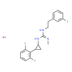 ChemSpider 2D Image | 1-[2-(2,6-Difluorophenyl)cyclopropyl]-3-[2-(3-fluorophenyl)ethyl]-2-methylguanidine hydroiodide (1:1) | C19H21F3IN3