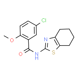 ChemSpider 2D Image | 5-Chloro-2-methoxy-N-(4,5,6,7-tetrahydro-1,3-benzothiazol-2-yl)benzamide | C15H15ClN2O2S