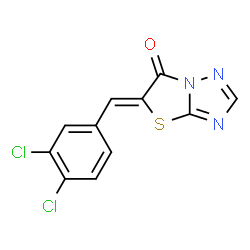 ChemSpider 2D Image | (5Z)-5-(3,4-Dichlorobenzylidene)[1,3]thiazolo[3,2-b][1,2,4]triazol-6(5H)-one | C11H5Cl2N3OS