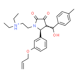 ChemSpider 2D Image | 2-{(2R)-2-[3-(Allyloxy)phenyl]-3-[hydroxy(4-methylphenyl)methylene]-4,5-dioxo-1-pyrrolidinyl}-N,N-diethylethanaminium | C27H33N2O4