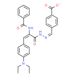 ChemSpider 2D Image | 4-[(Z)-({(2E)-2-(Benzoylamino)-3-[4-(diethylamino)phenyl]-2-propenoyl}hydrazono)methyl]benzoate | C28H27N4O4
